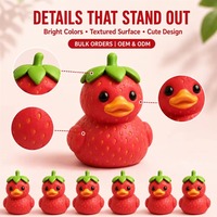 Exclusieve Regionale Agent Aardbei Eend Knuffels, Knijpbare Fruit Dieren Vingertop Speelgoed, Geschikt als Party Cadeaus, Groothandel