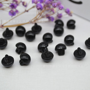 Mushroom <b>Buttons</b> Black Round Acrylic Hand Sewn Plastic Ornaments Vintage Style - Product Image 2