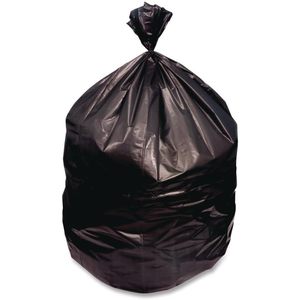 Sacs poubelles ménagers perforés noirs de 60 gallons, épaisseur 1,5 mil, 38 x 58, en rouleau de 100/sac, issus de résine recyclée - Product Image 1