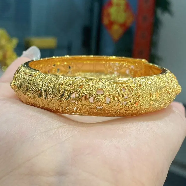 Jxx Hot Bán 24K Mạ Vàng Cổ Điển Brass Wedding Bangles Trang Sức Phụ Nữ Ấn Độ Bangles Bán Buôn Ấn Độ Đồ Trang Sức Bangles