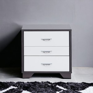 White And Black Finish Accent Table With Three <b>Drawers</b> <b>Storage</b> Unit <b>For</b> Bedroom Or Living Room - Product Image 1