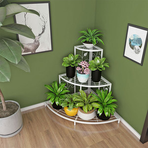 Support à plantes à 3 niveaux YQ FOREVER, étagère à pots de <span class=keywords><strong>fleurs</strong></span>, présentoir <span class=keywords><strong>pour</strong></span> plantes, étagères en métal <span class=keywords><strong>pour</strong></span> jardin, étagère <span class=keywords><strong>d</strong></span>'<span class=keywords><strong>angle</strong></span> ronde <span class=keywords><strong>pour</strong></span> plantes - Product Image 4