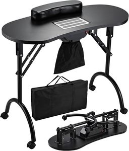 <span class=keywords><strong>Table</strong></span> à Ongles Portable avec Aspirateur à Poussière, <span class=keywords><strong>Table</strong></span> de <span class=keywords><strong>Manucure</strong></span> Roulante <span class=keywords><strong>Pliable</strong></span> avec Repose-Mains de <span class=keywords><strong>Manucure</strong></span>, Organiseur et Sac de Transport - Product Image 1
