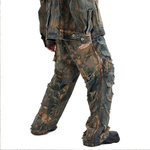 Jeans DiZNEW para Hombre, Diseño Personalizado, Rotos y Manchados, Estilo Desgastado y Holgado - Product Image 3