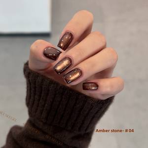 Suuseegel Новая коллекция Коричневый кошачий глаз лак для Ногтей Стойкий гель кошачий глаз ослепительный Осветляющий светодиодный источник лампы - Product Image 4