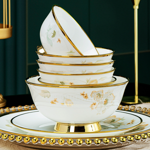 Bộ bát đĩa thìa sứ xương cao cấp màu trắng, phong cách hoàng gia Bắc Âu, dùng trong gia đình - Product Image 6