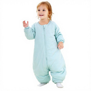 <span class=keywords><strong>Gigoteuse</strong></span> pour bébé <span class=keywords><strong>avec</strong></span> <span class=keywords><strong>pieds</strong></span>, hiver, manches longues, couverture portable <span class=keywords><strong>avec</strong></span> <span class=keywords><strong>jambes</strong></span>, sac de couchage pour tout-petit, épaissi, 2,5 TOG (bleu, 2T-4T, année) - Product Image 1