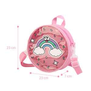 <span class=keywords><strong>Mochila</strong></span> Redonda Linda para Niñas Pequeñas - Parte Delantera <span class=keywords><strong>Transparente</strong></span> de PVC con Parte Trasera de Poliéster Rosa, Correa Cruzada o de Hombro Ajustable - Product Image 6