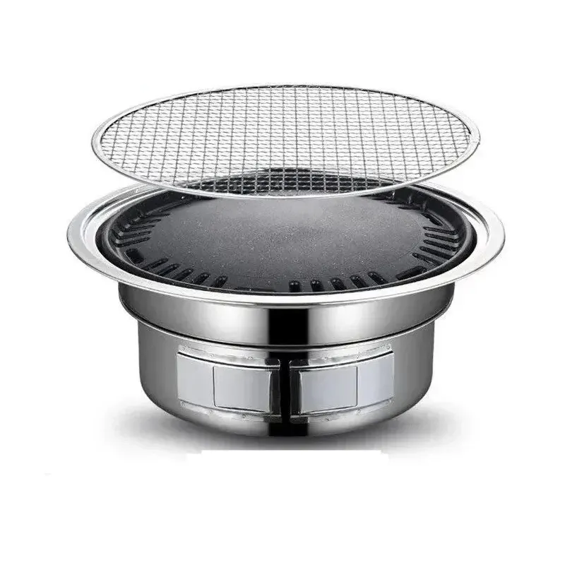 Household and outdoor using portable Korean style stainless steel charcoal barbecue stove