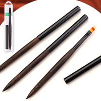 Ensemble de 12 pinceaux de luxe en bois de santal pour nail art, à manche ovale ondulé, pour manucure, liner, dégradé, gel UV et extension