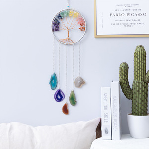 Attrape-rêves en cristal d'agate <span class=keywords><strong>Arbre</strong></span> <span class=keywords><strong>de</strong></span> <span class=keywords><strong>Vie</strong></span> avec pierres précieuses 7 chakras naturelles pour la guérison Reiki, décoration <span class=keywords><strong>de</strong></span> fenêtre - Product Image 2