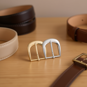 Fibbia per cintura ILAN 2,5 cm in metallo argento e oro per cinture da uomo e da donna 1 pezzo - Product Image 2