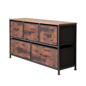 Commode à 5 tiroirs Hua Cheng en MDF et acier inoxydable, meuble de rangement moderne autoportant pour chambre à coucher - Product Image 2