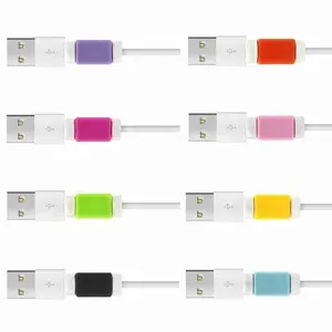 Silicone USB Cable Protector Solid Color Wire Cord Protection Cover Data Charger line Protective Sleeve For IPhone Samsung