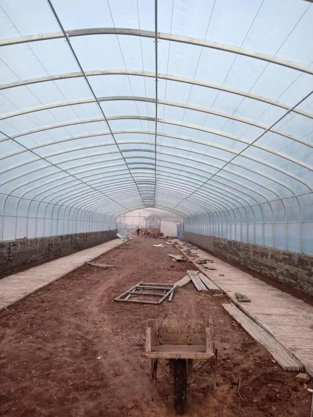 Low Cost Steel Frame Single-Span Greenhouses Large Chicken Poultry Farm Chicken Boiler Breeding Shed Green House