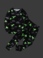 Guai Vente en gros de pyjamas pour enfants qui brillent dans le noir, ensemble de vêtements de nuit doux et respirants pour l'heure du coucher