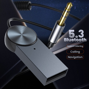 Logotipo personalizado portátil manos libres <span class=keywords><strong>bluetooth</strong></span> 5,1 Audio transmisor receptores Aux <span class=keywords><strong>Bluetooth</strong></span> adaptador de coche - Product Image 3