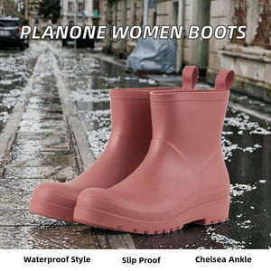 Botas de Lluvia Cortas para Mujer, Impermeables, Tipo Chelsea, Antideslizantes, Punta Redonda, Calzado para Caminar en el Jardín - Product Image 2