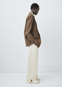 Costumes et blazers pour femmes - Veste structurée à double boutonnage avec revers en pointe, épaulettes, tissu extensible, couleur unie - Product Image 5