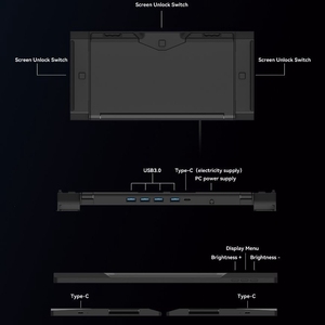 1080P FHD 13 pouces double Quad écran moniteur <span class=keywords><strong>Triple</strong></span> Extender <span class=keywords><strong>PC</strong></span> affichage <span class=keywords><strong>Portable</strong></span> pliable support moniteur de jeu intelligent - Product Image 4