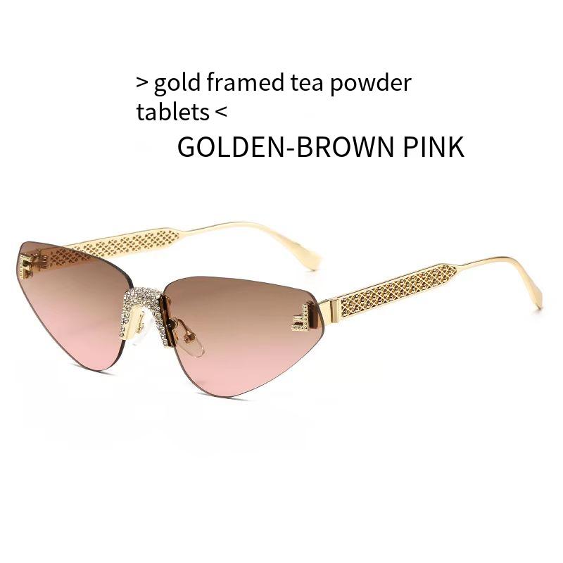 Montura completa con lentes marrón-rosa.