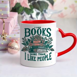 Taza <span class=keywords><strong>de</strong></span> café <span class=keywords><strong>de</strong></span> cerámica <span class=keywords><strong>de</strong></span> 11 Oz <span class=keywords><strong>de</strong></span> la marca Diytree con cita "I Love Books More Than Just One" y mango en forma <span class=keywords><strong>de</strong></span> corazón para escritores - Product Image 3