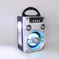 Haut-parleur Bluetooth portable rechargeable Eletree avec lecteur de musique USB et carte TF, radio FM et lumières musicales dynamiques à couleurs contrôlables