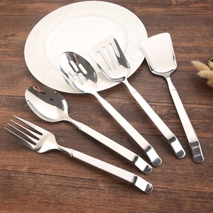 DFS0327 stainless steel dinnerware golden <b>server</b> food salad fork spoons set portion <b>buffet</b> catering control gold rice serving sp - Product Image 3