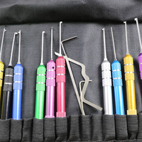Juego de ganzúas universal personalizable y colorido de 13 piezas para principiantes, herramientas extractoras de candados, bolsa de burbujas GUA