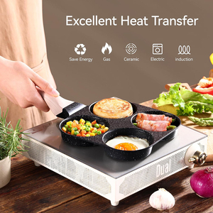 Non-Stick Coated 4-Cup Frying <b>Pan</b> With Wooden Handle Aluminum Cookware <b>Induction</b> Non-stick Frypan - Product Image 4
