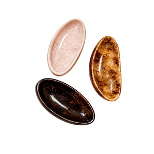 Assiettes de service ovales en résine, faites à la main, polies, style américain, couleur unie, compatibles lave-vaisselle et micro-ondes, écologiques, durables, pour les fêtes - Product Image 1