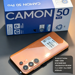 สมาร์ทโฟน Camon 50 Pro 5G รุ่นดั้งเดิม คุณภาพคุ้มราคา หน่วยความจำ 16GB+1TB ปลดล็อคด้วยใบหน้า รองรับภาษาสเปน ฝรั่งเศส อังกฤษ โทรศัพท์มือถือราคาประหยัด - Product Image 1