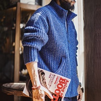 Pulls pour hommes Maden – Cardigan zippé à col montant en maille épaisse, style Old Money, veste chaude, tendance automne 2026
