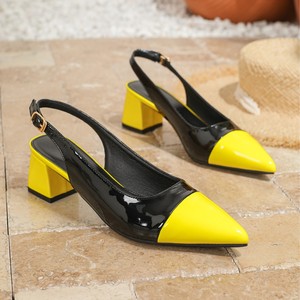 Xuanhui pháp cộng với kích thước thời trang mùa hè thường cao gót điểm Toe văn phòng ngoài trời Giày dành cho phụ nữ - Product Image 3