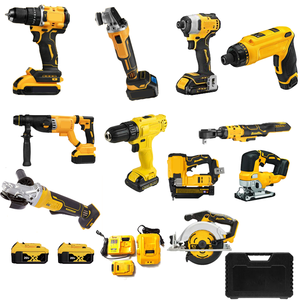 ZY amarillo 15 piezas <span class=keywords><strong>20V</strong></span> juego de herramientas inalámbricas OEM sin escobillas martillo taladro Llave de impacto amoladora motosierra Circlesaw DIY herramientas de mano - Product Image 2