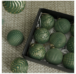 Ornements suspendus de ferme <span class=keywords><strong>vintage</strong></span> Boule de Noël Décor d'arbre de Noël rustique 12 pièces Ornements de boule de Noël - Product Image 3