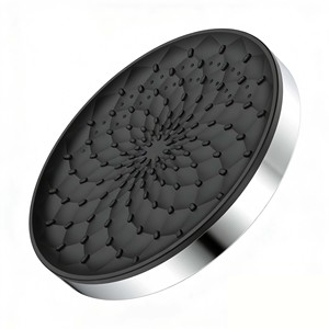 <b>Round</b> Pressurized Overhead Shower Head 12.6 Inch Rain Spray Black Electroplated <b>Brushed</b> Finish Shower Set - Product Image 1