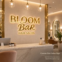 Lettres en relief 3D personnalisées rétroéclairées par LED, transformateur DC, étanches IP65, contrôlées par Bluetooth et Google Assistant, pour bureaux, magasins, bars