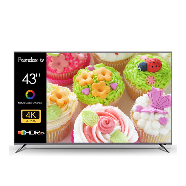 Frameless TV 43" Android 14 Smart TV Flat Screen Panel LED Television 43 Inch 4K Smart TV