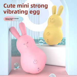 Cute Rabbit Women Mini Pin Charging Vibrator 12 Frequencies Strong Vibrating Modes G-Spot Sex Toys for Woman Yellow Massagers - Product Image 3