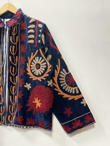 Chaqueta Vintage de Terciopelo Bordada a Mano con Cuello Alto, Manga Larga y Cierre de Botones, Ropa de Abrigo de Invierno para Mujer - Product Image 2
