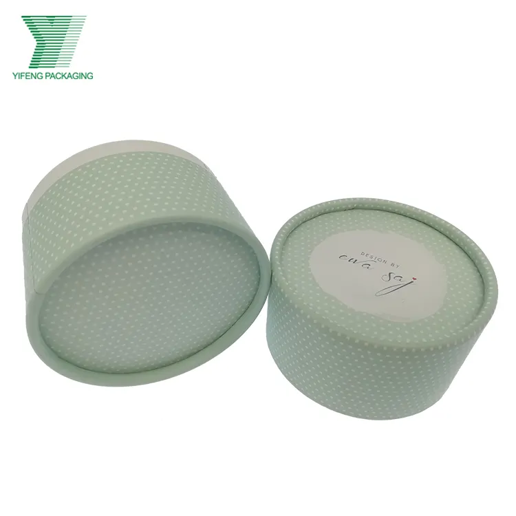 Guangzhou supplier CMYK pattern printing round gift box cosmetic round paper tube box with customized sponge
