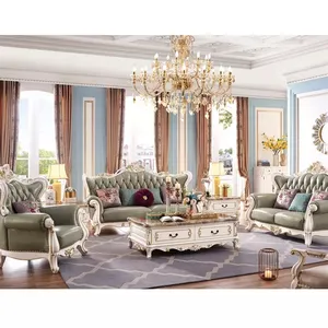 意大利豪华别墅沙发最新设计大厅模块化沙发6座组合沙发仿古家具生活套装