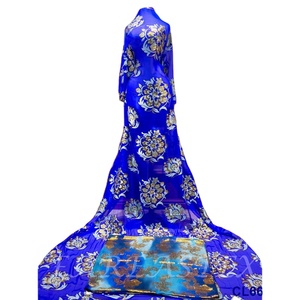 Lisami Rts, élégant tissu en velours multicolores, coupé à la main, luxe somalien, Fransawei Dirac Gabasar, doux, doré, pur, véritable soie - Product Image 1