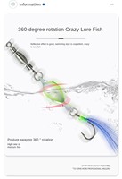 Leurre de pêche métallique queue de coq, spinner rotatif avec plumes pour la pêche en mer, en bateau, pour le bar, le luciole et plus encore