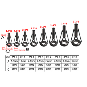 ปลายเบ็ดตกปลาป้องกันการพันกัน30ชิ้น/กล่องแหวนด้านบนเซรามิกสแตนเลสสตีลคู่มือปลายคันเบ็ด DIY - Product Image 4