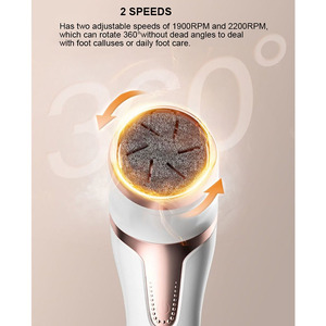 Lime à pied électrique rechargeable pour la maison, 3 têtes de meulage, appareil pour éliminer les callosités, outil de soin des pieds pour les peaux mortes et dures - Product Image 3