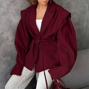Nouvelle Collection Automne 2026 – <span class=keywords><strong>Blazer</strong></span> Chic Français à Manches Bouffantes et Taille Nouée, Épaules Larges, Taille Haute Amincissante, Veste Blanche – Vente en Gros - Product Image 5