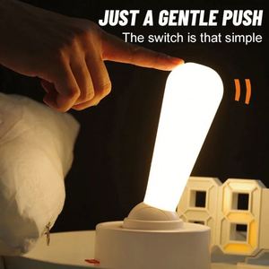 Silicone Toggle Rocker Switch Night <b>Light</b> Companion <b>Sleep</b> Atmosphere Cordless 1200 MAh Rechargeable Battery Bedroom Table Lamp - Product Image 5