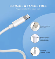 Personnaliser Câble de Chargeur Rapide USB Certifié MFI 1M 2M 2.1A pour Données iPhone 6 7 8 X XS XR 11 12 13 14